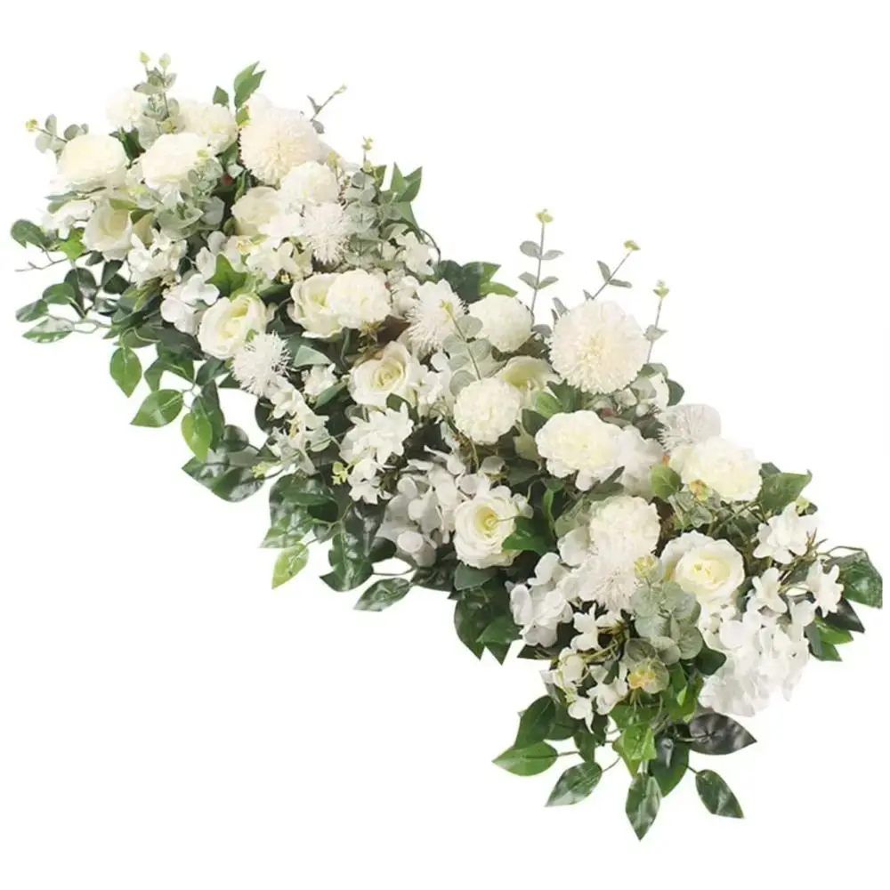 White Rose Floral Row for Wedding Aisle Decor