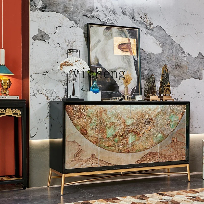 X-29  1modern light luxury retro dining side cabinet against the wall to enter the house, complete entrance cabinet, living room