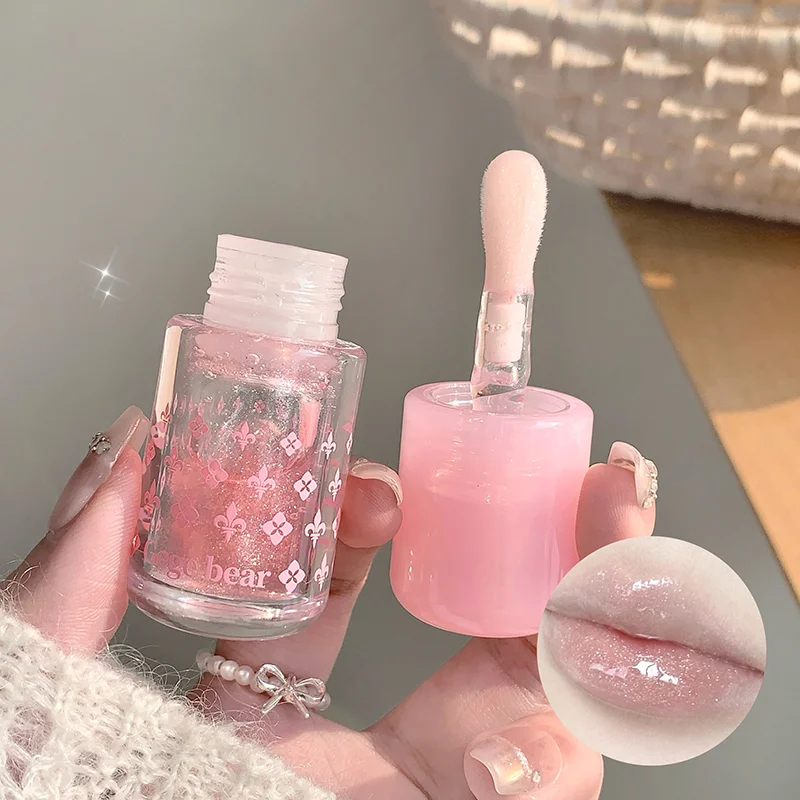 Gege bear Cosmetici di bellezza Lucidalabbra Labbra labiali Idratante Gelatina Rossetto Olio luminoso Balsamo idratante Pennello per labbra grande