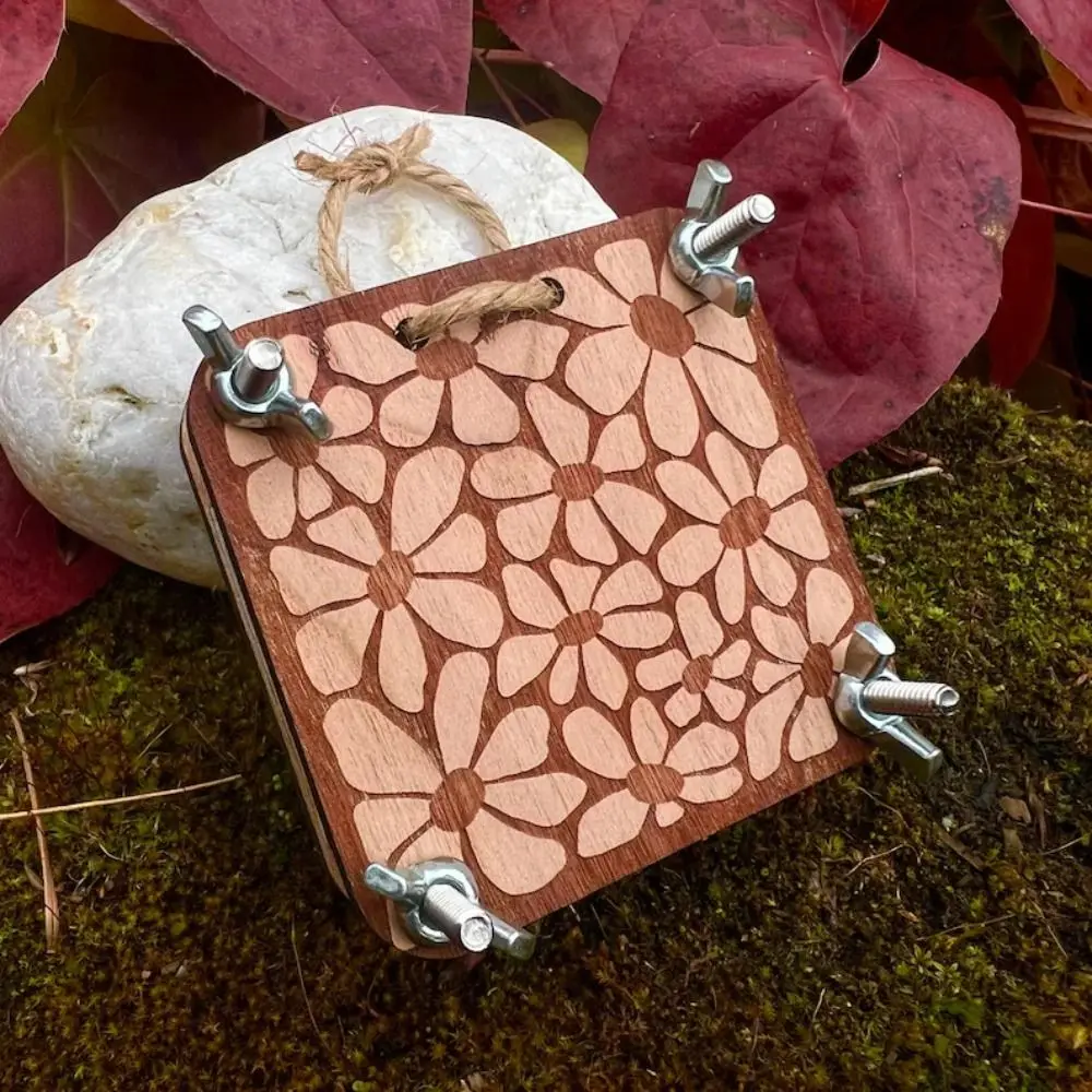 Wooden Pocket Flower Press DIY Portable Specimen Embossing Device Bag Pendant Keychain Plant Specimen Press Making Dried Flower