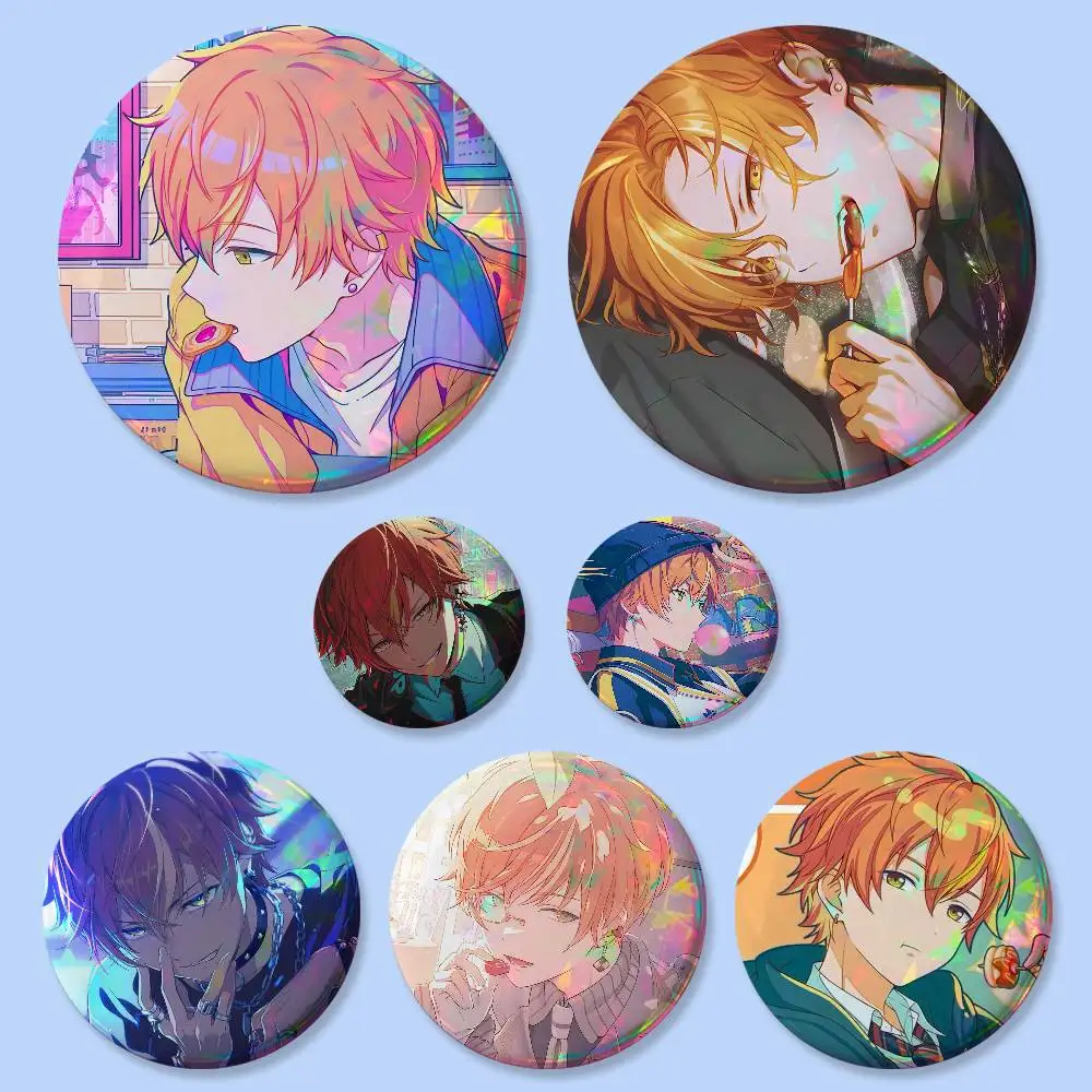 1 Stück Shinonome Akito Cartoon-Abzeichen, runder kreativer Anstecknadel-Brosche, Taschen-Deko-Accessoire, Geschenk für Fans und Freunde