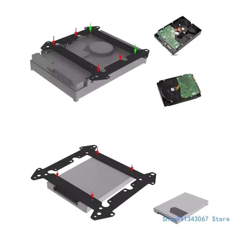 3.5 Inch SSD HDD Tray Case Adapter Hard Disk Bays Holder Cooling Fan Mounting Bracket for PC Drop shipping