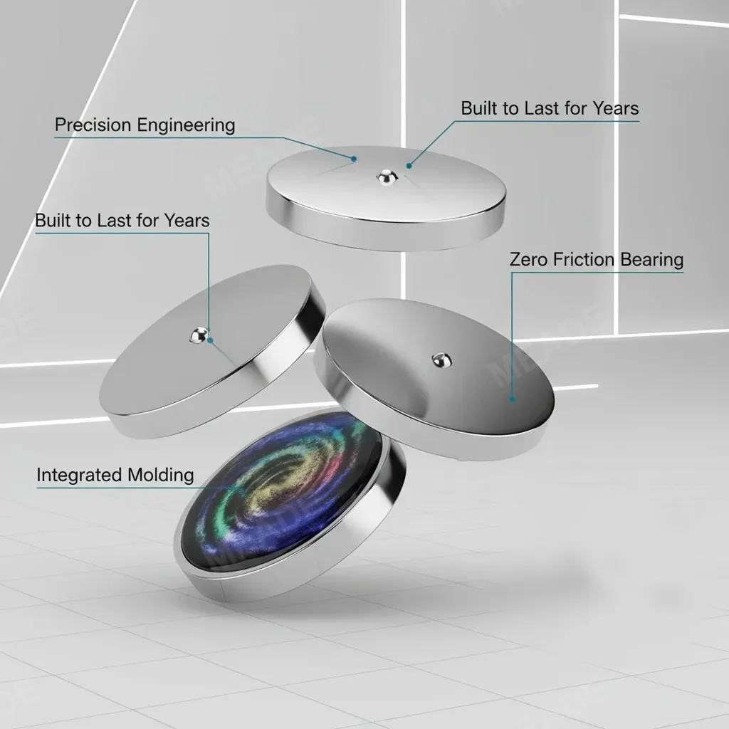 Stainless Steel Decompression Gyroscope Toy Metal Fingertip Rotating Galaxy Star Gyro Desk Toy Stress Relief Adult Gift