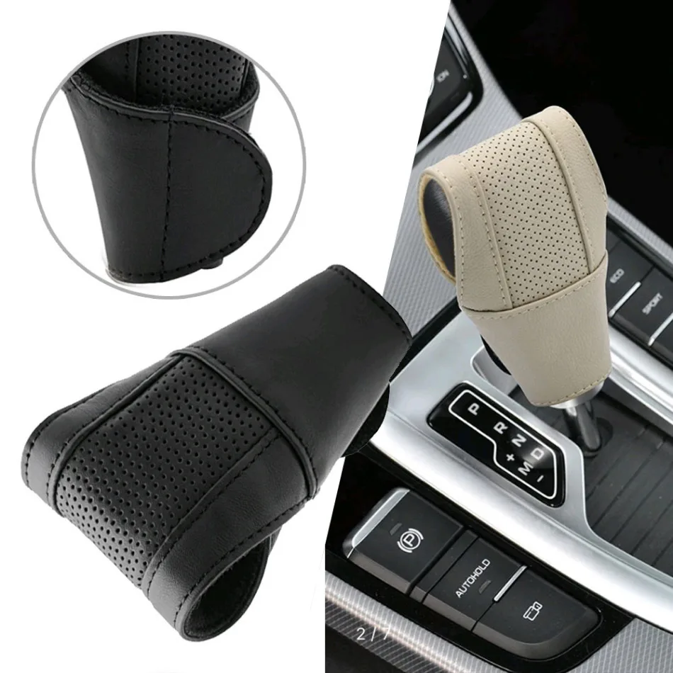 

1Pc Car Gear Shift Decoration Cover Auto Interior Accessories Car Gearbox Shifter Knob Protector Leather Shift Lever Cover