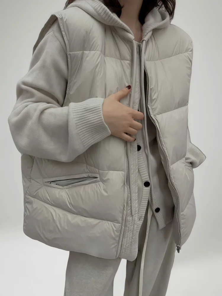 

Vests Waistcoats Thick Womens Adults Spring Patchwork Cropped Preppy Youthful Minimalist Gentle Cleanfit Softy Breathable Daily