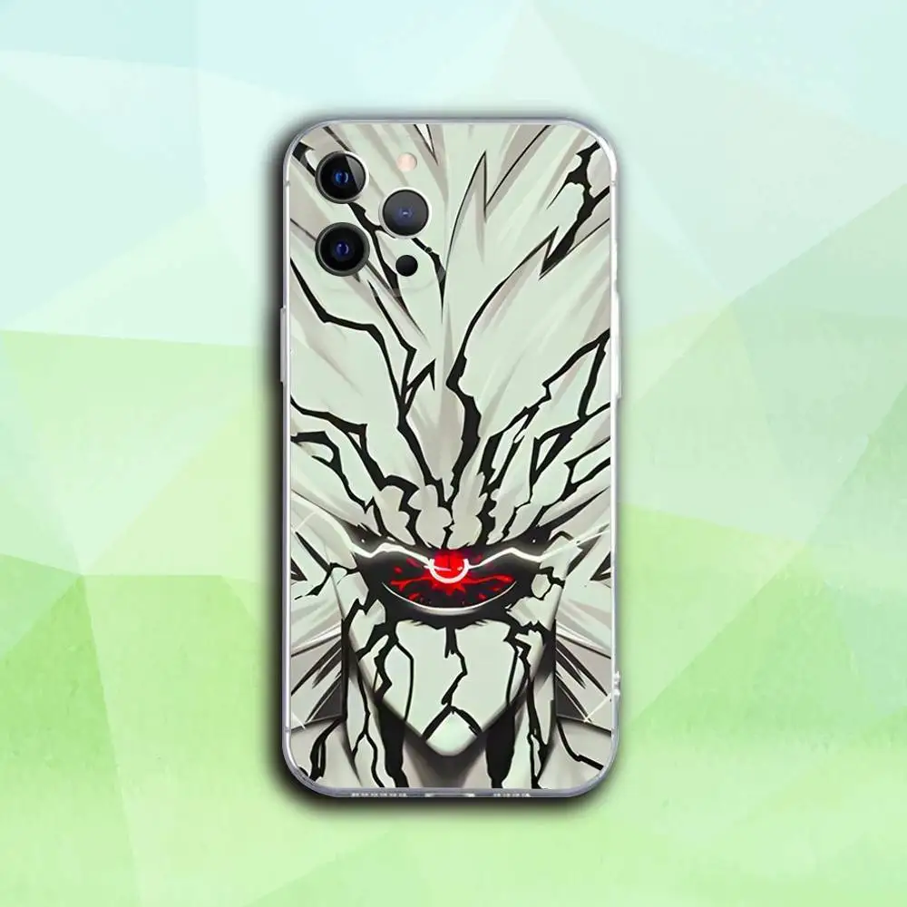 O-One Cartoon P-Punchs Man Phone Case For iPhone 16,15,14,13,12,11 Pro,Max,Plus,X,XS,XR,SE4,E Mini Transparent Soft Cover