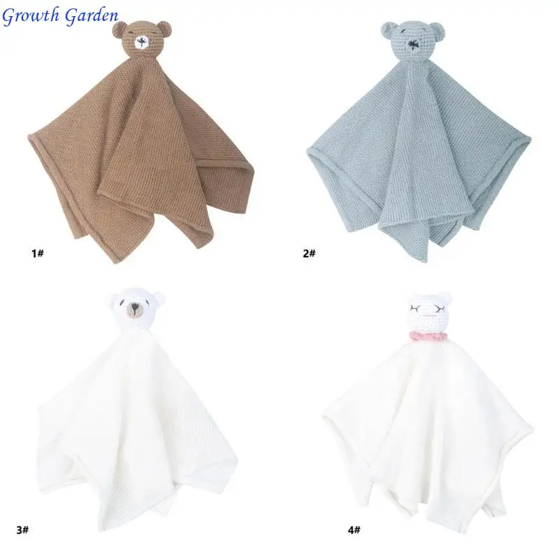 

Breathable Security Towel Drooling Bib Crochet Animal Soothing Teething Towel E65D