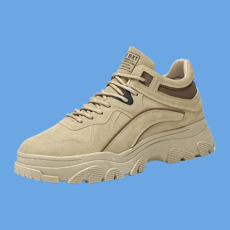 

Casual Style Thick Sole Anti-Slip Versatile Trendy Footwear For Motorcycle Autumn Men's Shoes New Breathable Work Boots