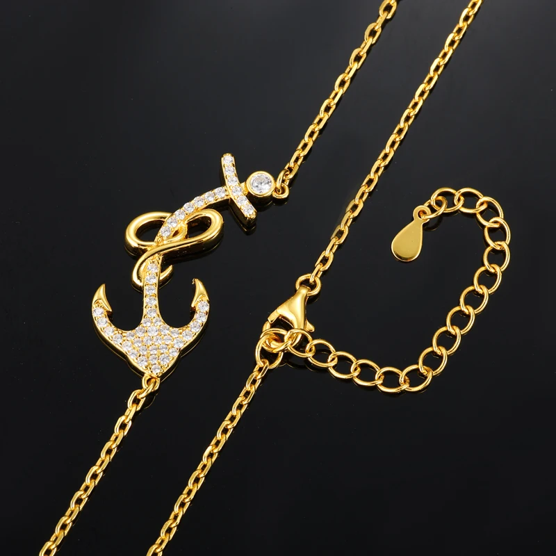 TUHE High Quality Unisex 925 Silver Anchor Necklace For Men Women Hip Hop Jewelry Gifts