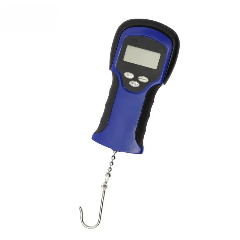 Digital Pocket Luggage Scale LCD Display Electronic Handle Hanging Design Blue Color 9V Battery Powered for Fish Luggage