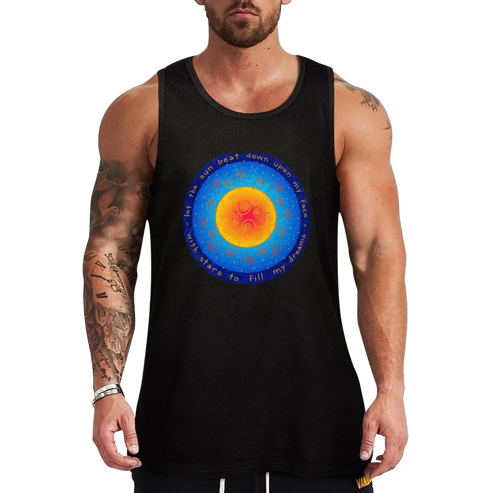 Kashmir Sun Tank Top sleeveless shirts gym clothes for man