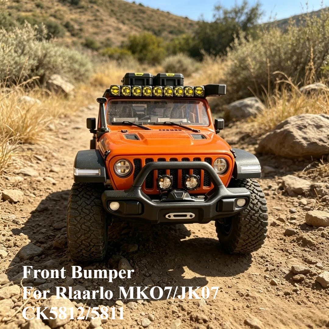 1/10 RC Rock Crawler Wrangler AEV Style Custom Front Crash Bumper Simulated Offroad Decor For Rlaarlo MK07 JK07 CK5811 Parts
