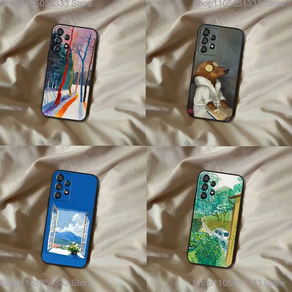 

Art Paintings Of D-David H-Hockney Phone Case For Samsung Galaxy A20,A21s,A22,A31,A32,A52,A53,A72,73,A80 Soft Black Cover