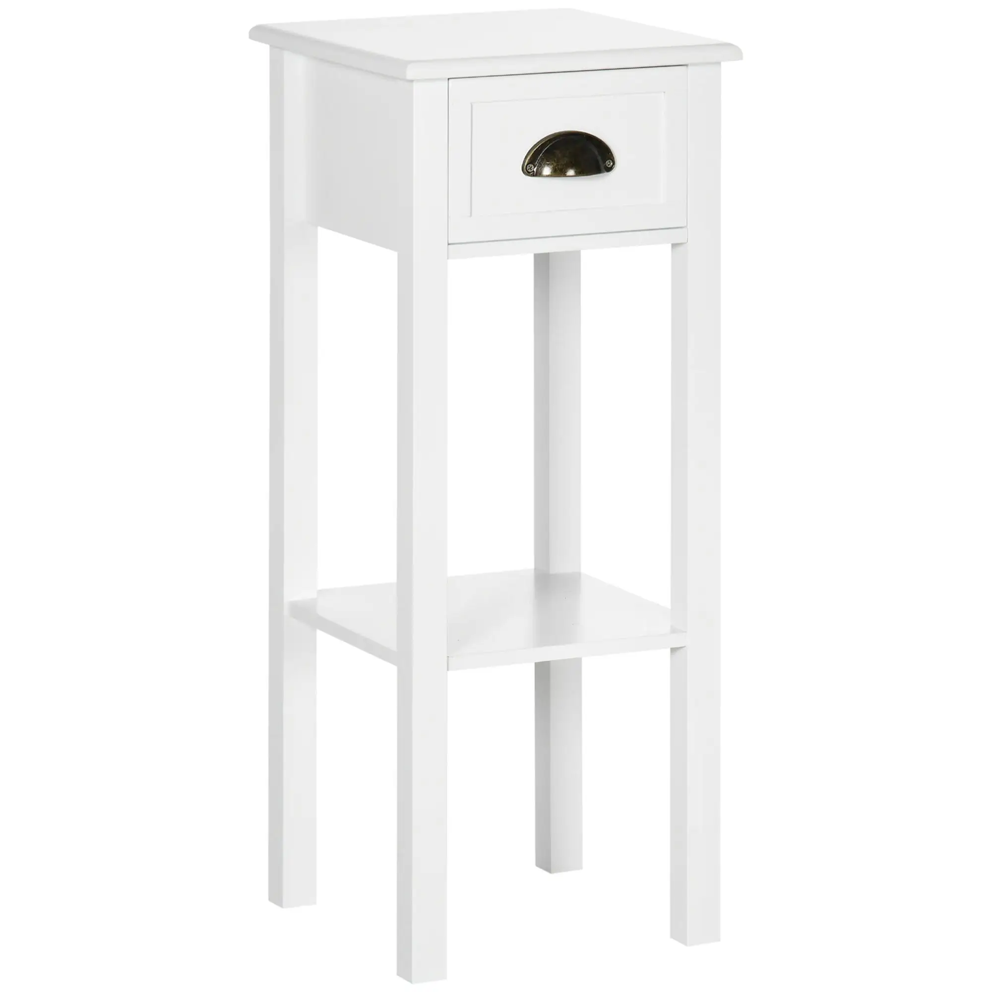 Meubles de chambre à coucher de petite taille 30x30x75cm en MDF blanc avec boîte à tiroirs et rangement, design moderne