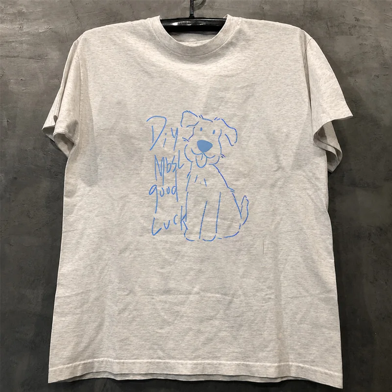 Loose Fit Cotton T-Shirt Unisex Short Sleeve Double Thread UPUPXIA Hero Print Sweat Absorbent round Neck Casual Summer Top