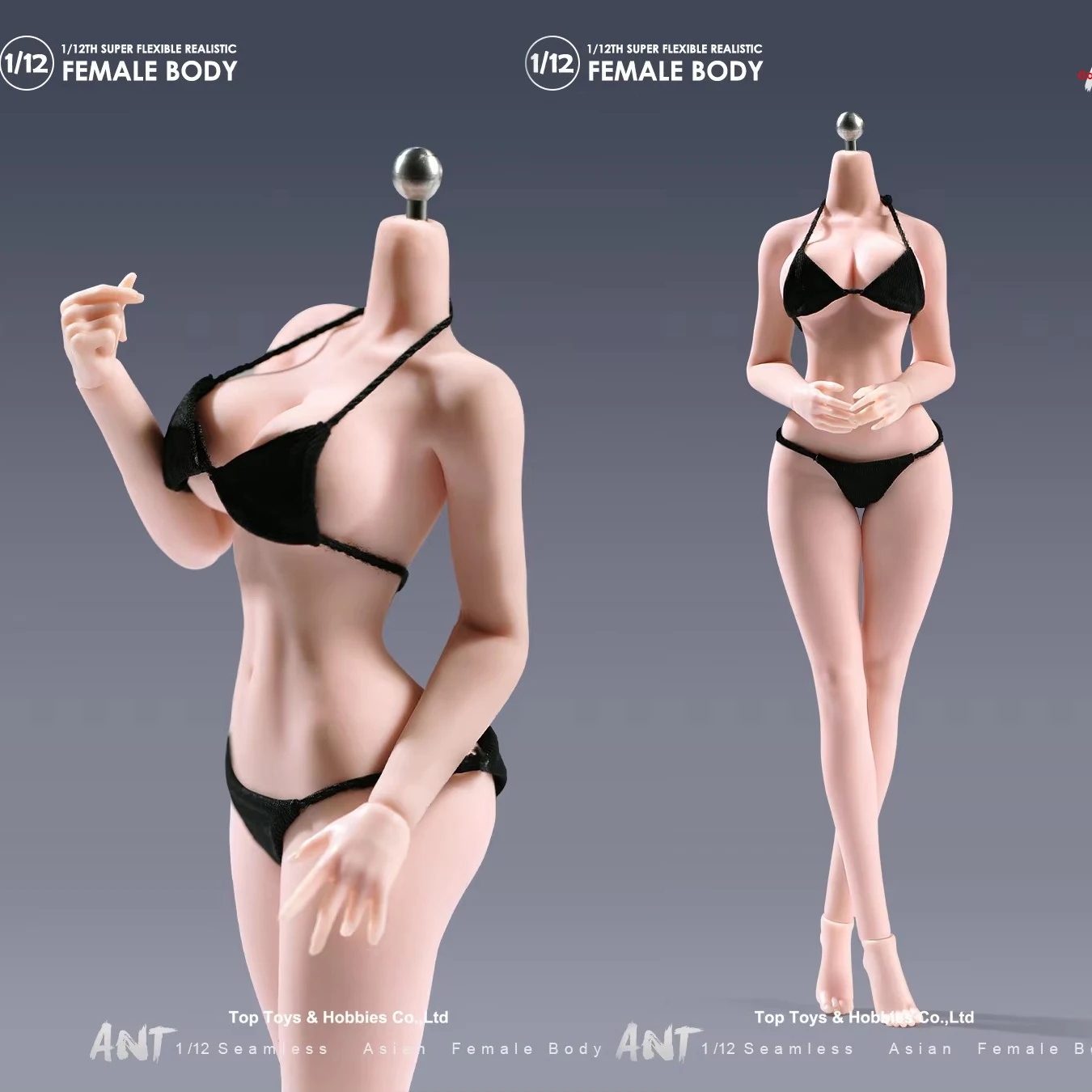 

N306 1/12 Female Big Chest Body Detachable Feet Heigh 14.5cm Fitness Soldier Action Figure Body Dolls Pale/Suntan Skin Toy