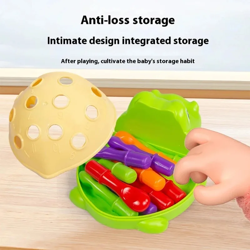 Giocattoli per motori fini per bambini, riconoscimento del colore e della forma, simpatico sviluppo del coccodrillo, giocattoli per l'educazione della prima infanzia del cervello