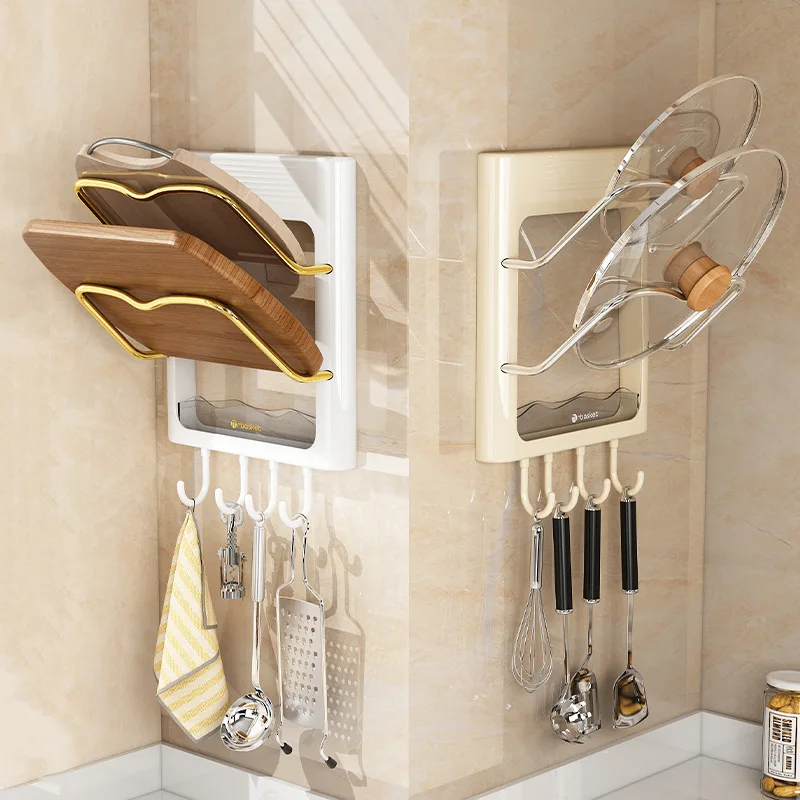 

LMM hanging type non-punching kitchen rack multi-functional household storage cutting board rack