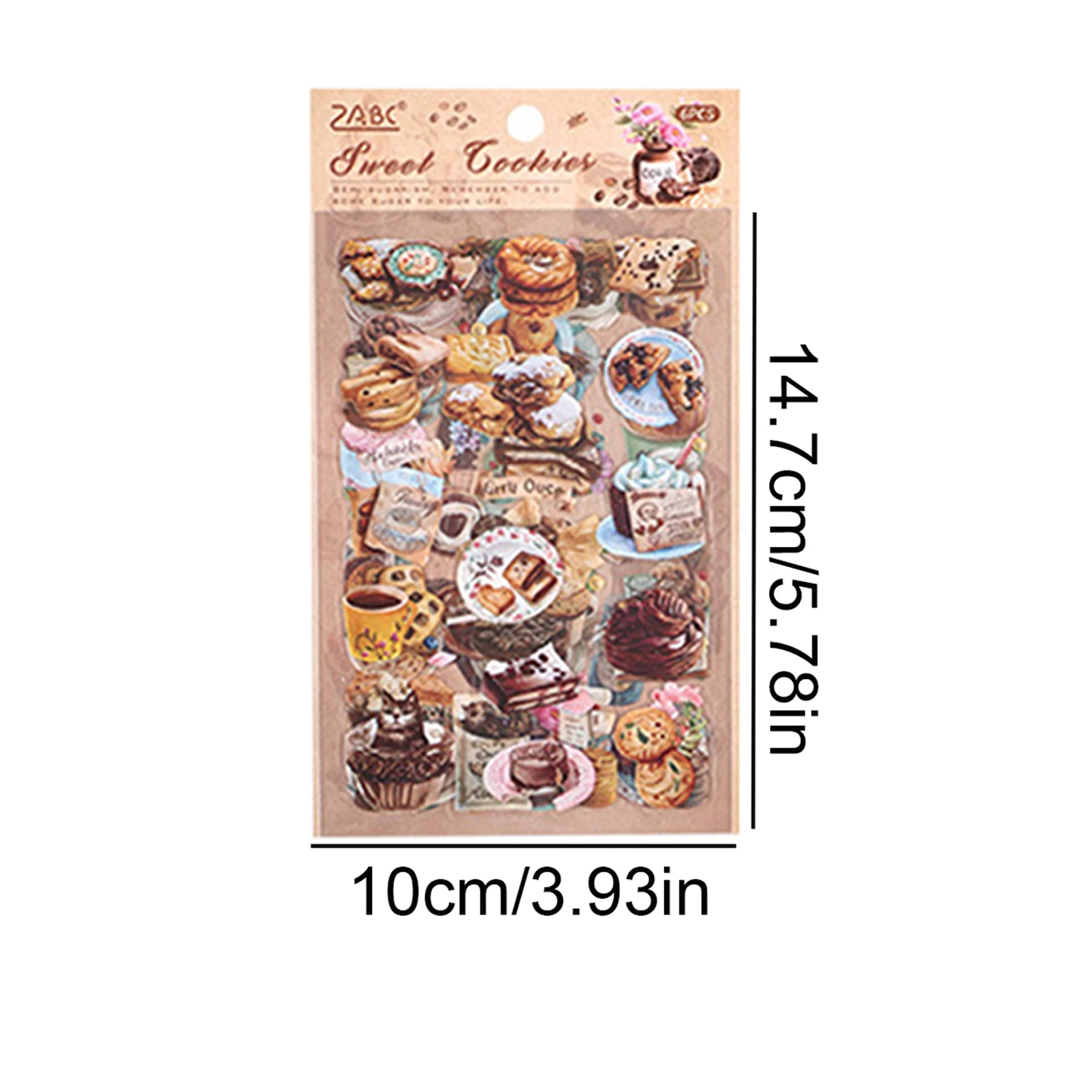 6pcs Coffee Shop Theme Pattern Stickers, Waterproof PET Planner Decoration Stickers, Study Stationery and Scrapbook Decorations