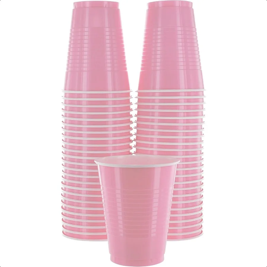 

Cups Pink 18Ounce Plastic Party Cups Strong and Sturdy for Wedding Christmas Halloween 50 Pack
