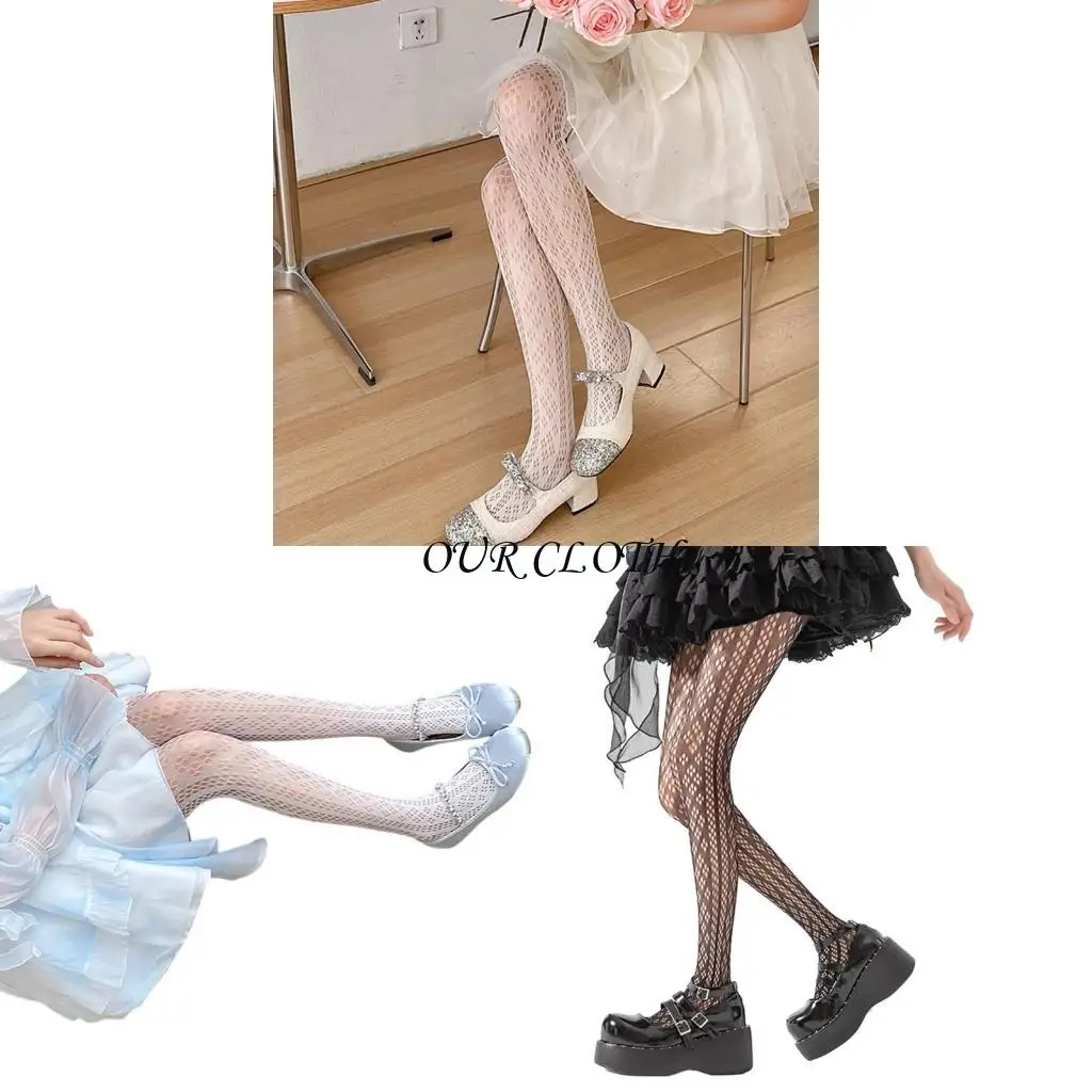 Mujeres Spring Hollowled Out estampadas pantimedias transparentes Rhombus jacus jacquard elegantes encaje