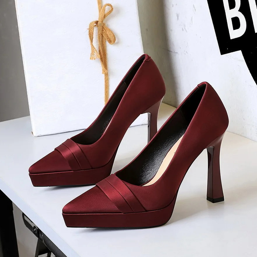BIGTREE Extreme Spring Pointed Toe Platform Pumps Woman Fashion Thin Heels Elegant Wedding Ladies Shoes Zapatillas De Mujer