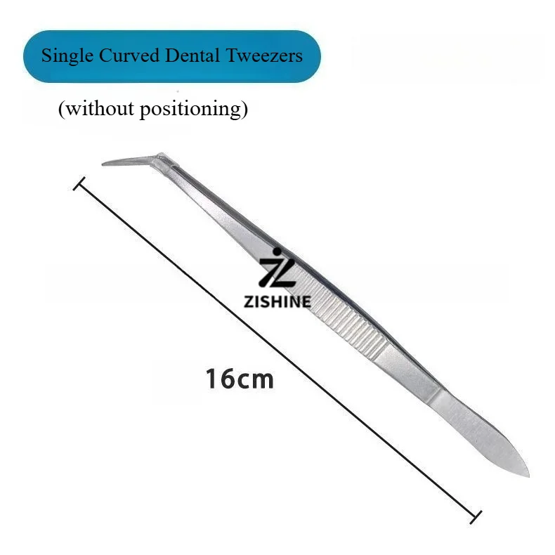 Dental Stainless Steel Tweezers (Thickened, Single/Double Bend) – Cotton Ball Forceps & Dental Examination Accessory