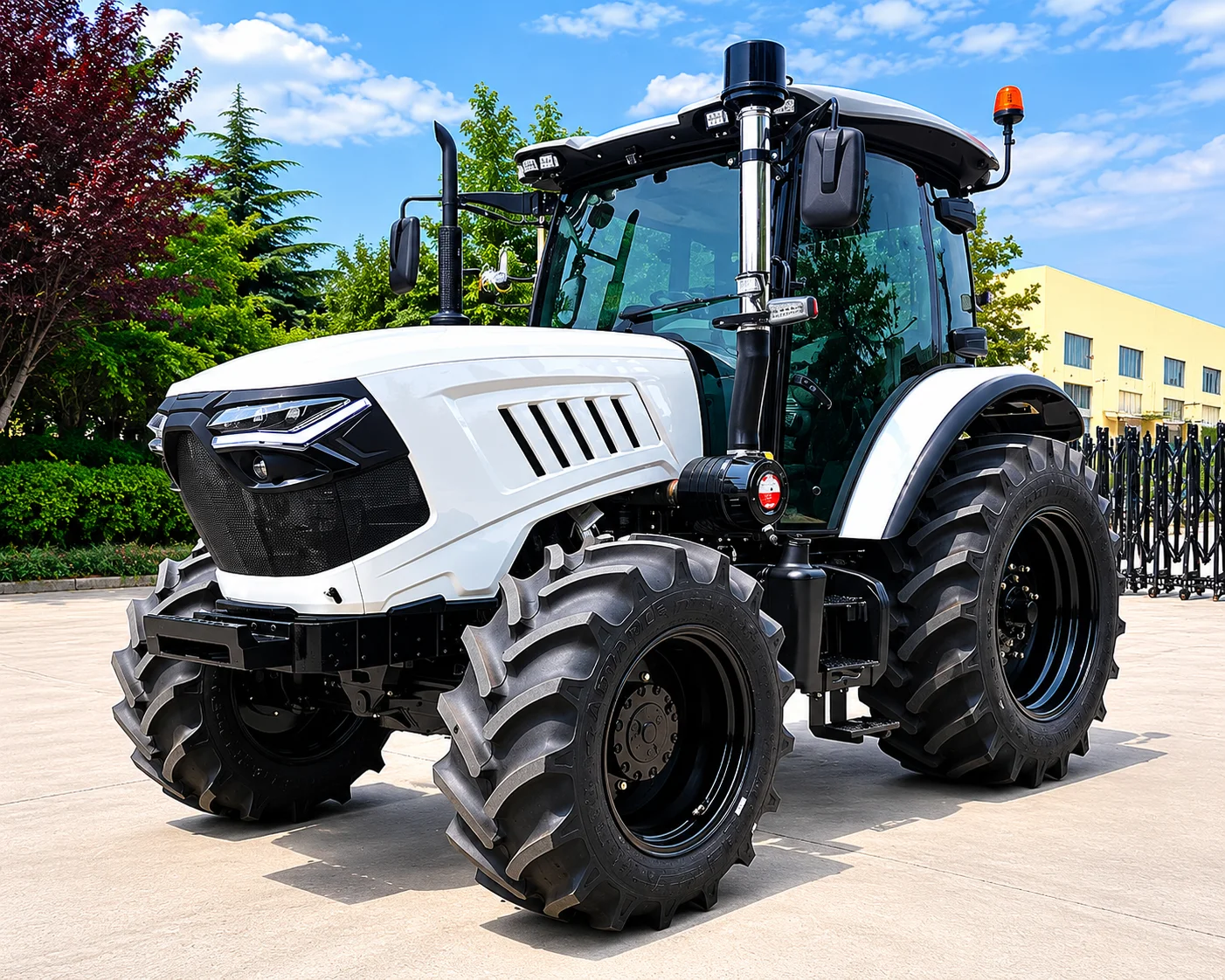 Wheeled tractor, reinforced chassis, powerful load capacity, high performance, suitable for agricultural operations