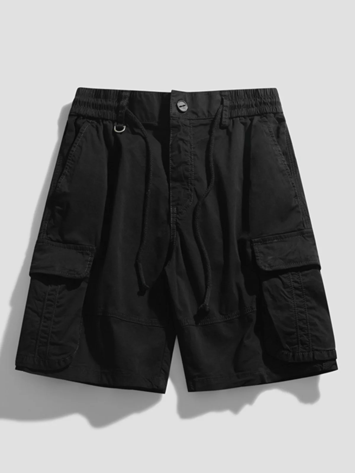 

Retro Hong Kong Sle Loose Casual Workwear orts Men's Summer New Faion Brand Pure Color Five-Quarter Length Youthful Energy