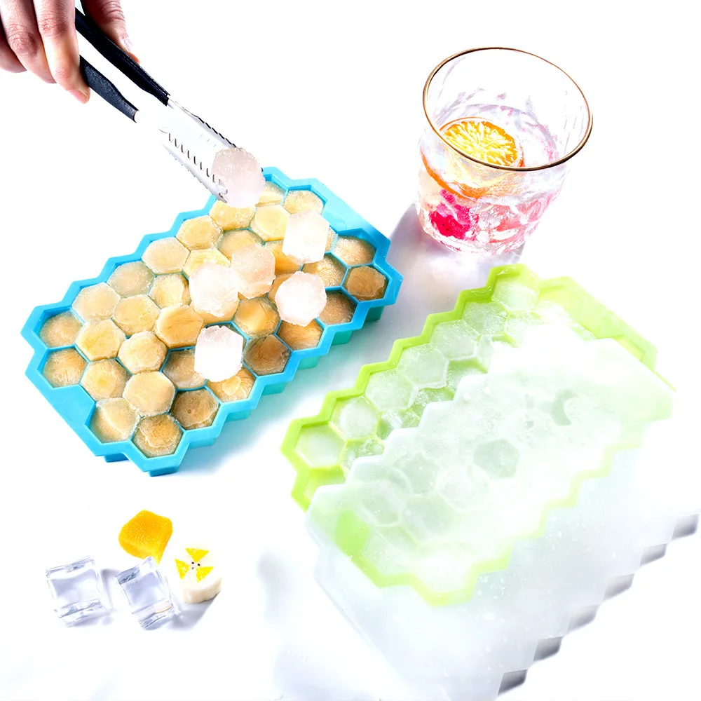37 Grid Silicone Ice Making Box Household Ice Tray Mold with Lid Ice Making Tool Bar Counter Alcohol Cold Block Easy Demolding