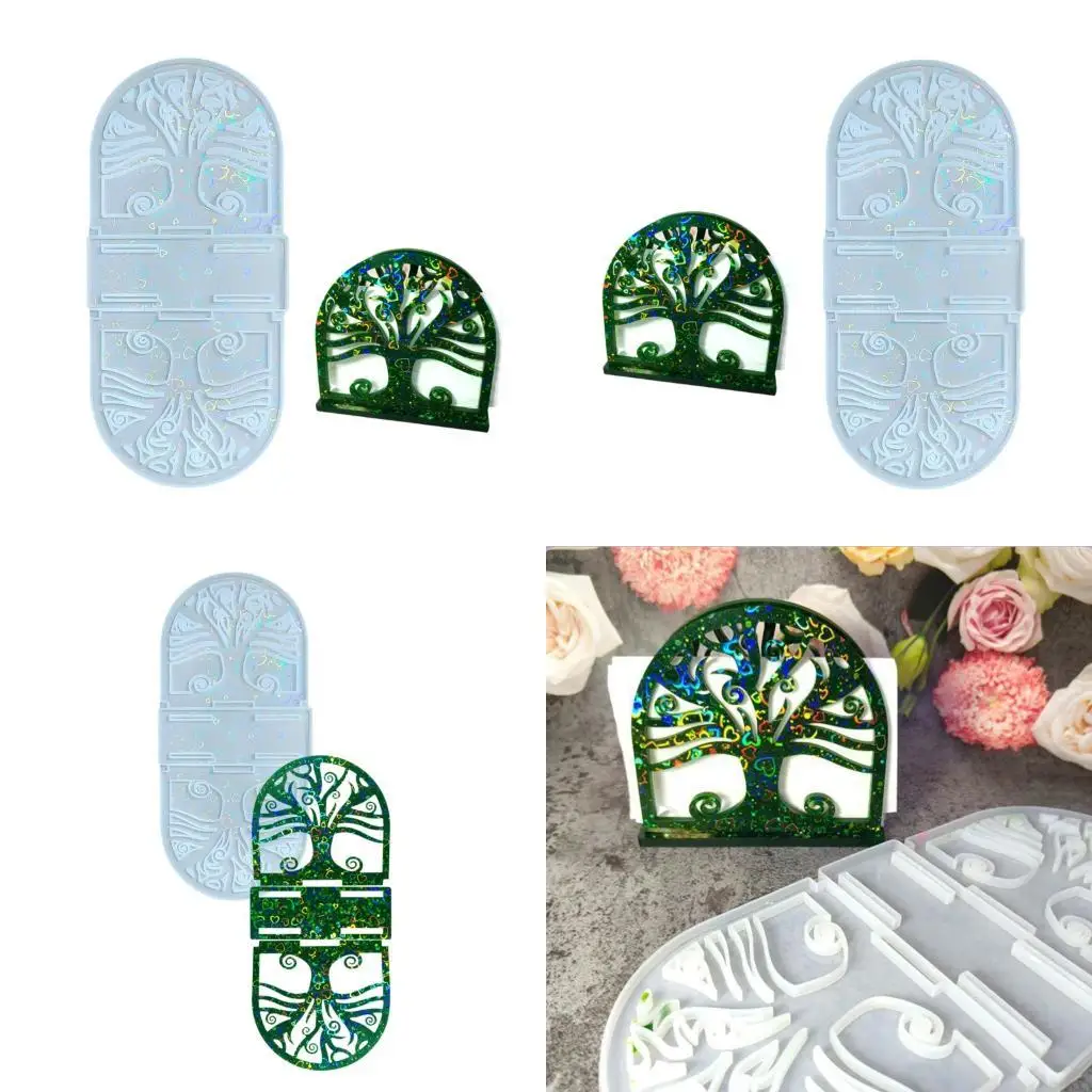   Artistic Hollow Out Silicone Craft Mould For Making Unique Napkin Rings In Life Tree Pattern