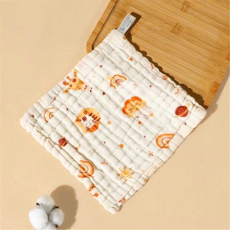 مناشف مربعة من القطن الأساسي J15U خفيفة الوزن مكونة من 6 طبقات من القطن لحديثي الولادة مناسبة للعناية بالاستحمام للأطفال #4