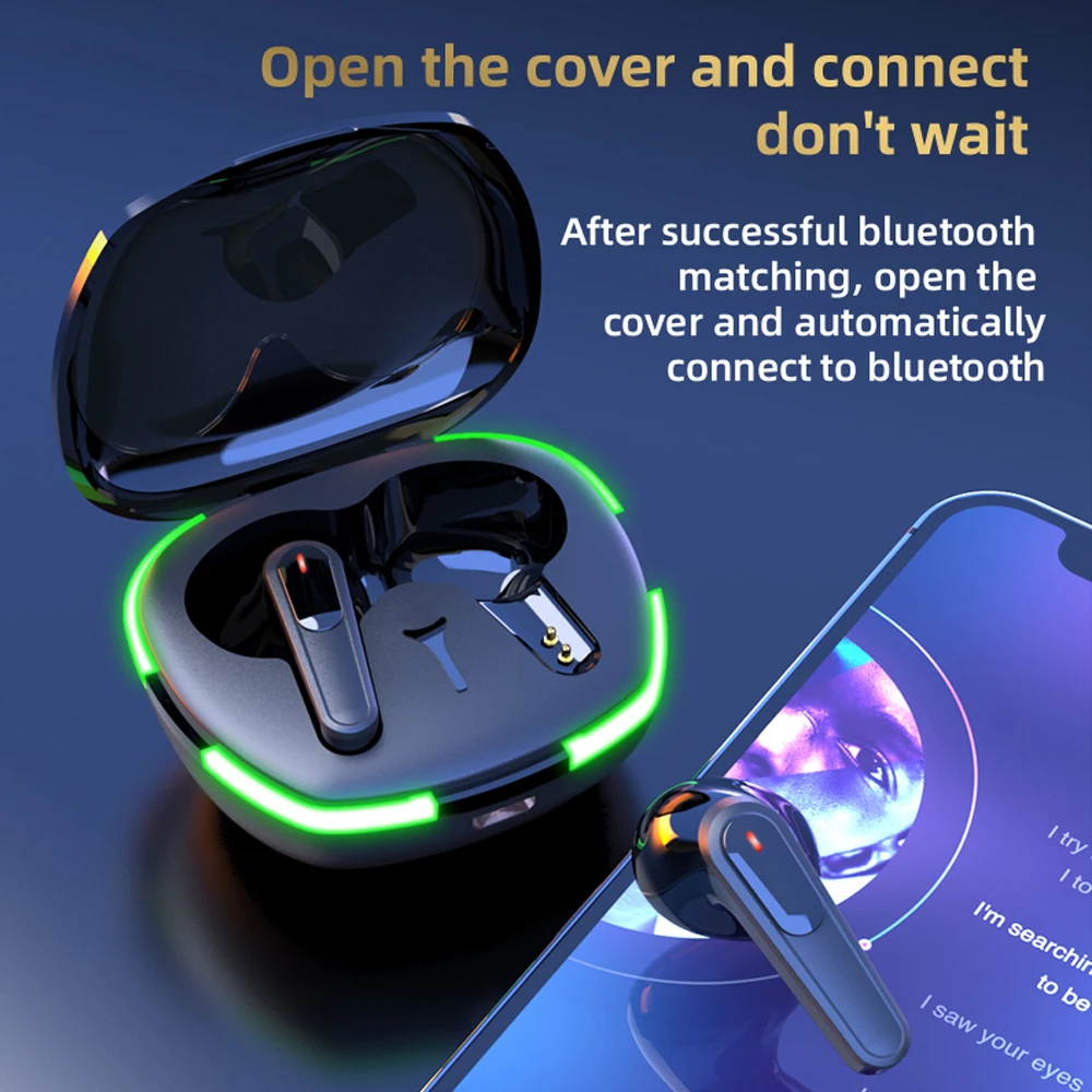 Fones de ouvido sem fio bluetooth tws com microfone estéreo esporte intra-auricular controle de toque longa espera hd chamada fones de ouvido jogo