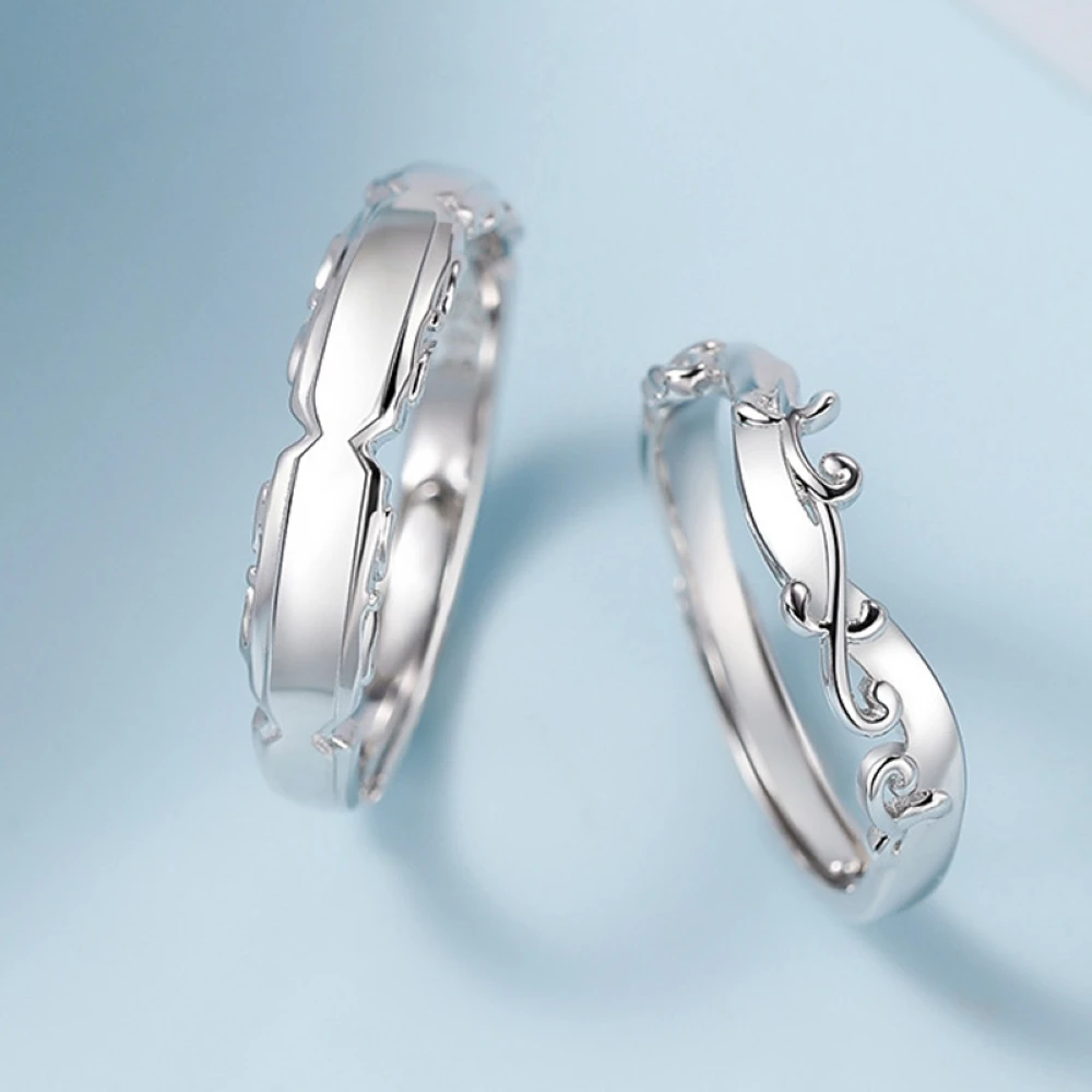 Vine Shape Couple Ring Adjustable Overlap Opening Men Women Copper Finger Jewelry Wholesale Drop Shipping