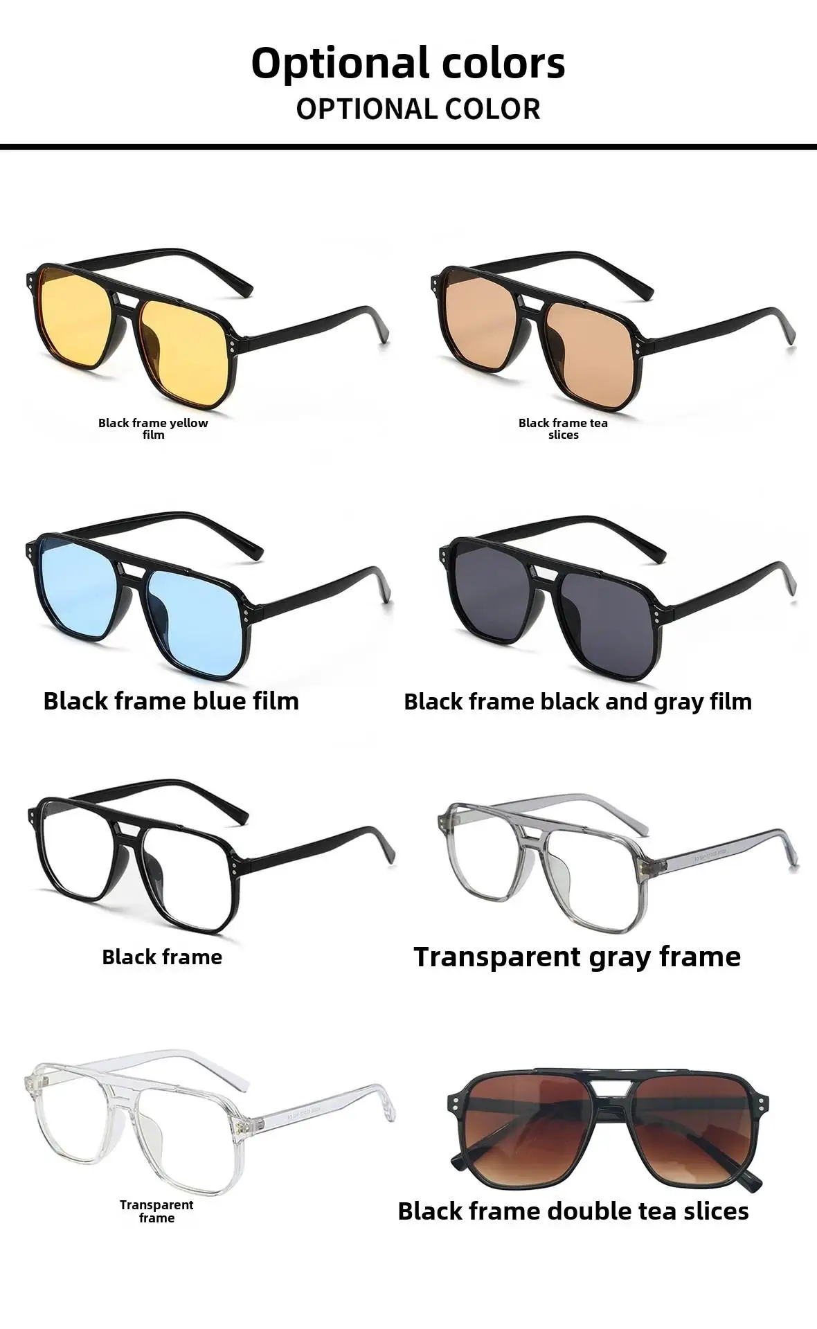 2025 neue trendige Damen-Sonnenbrille, UV400-Sonnenschutz, Anti-Ultraviolett, Unisex-Brille, elegante Doppelstrahl-Pilot-Linse – Detail 4