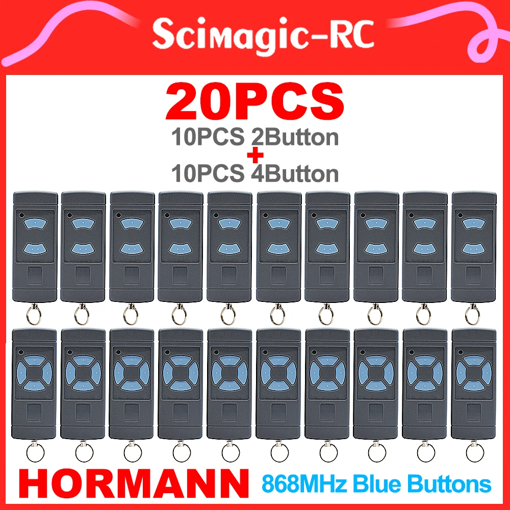 

100% Compatible HORMANN 868 HSE2 HSE4 HSM2 HSM4 HS2 HS4 Garage Gate Door Remote Control 868.35MHz Blue Buttons Hand Transmitte