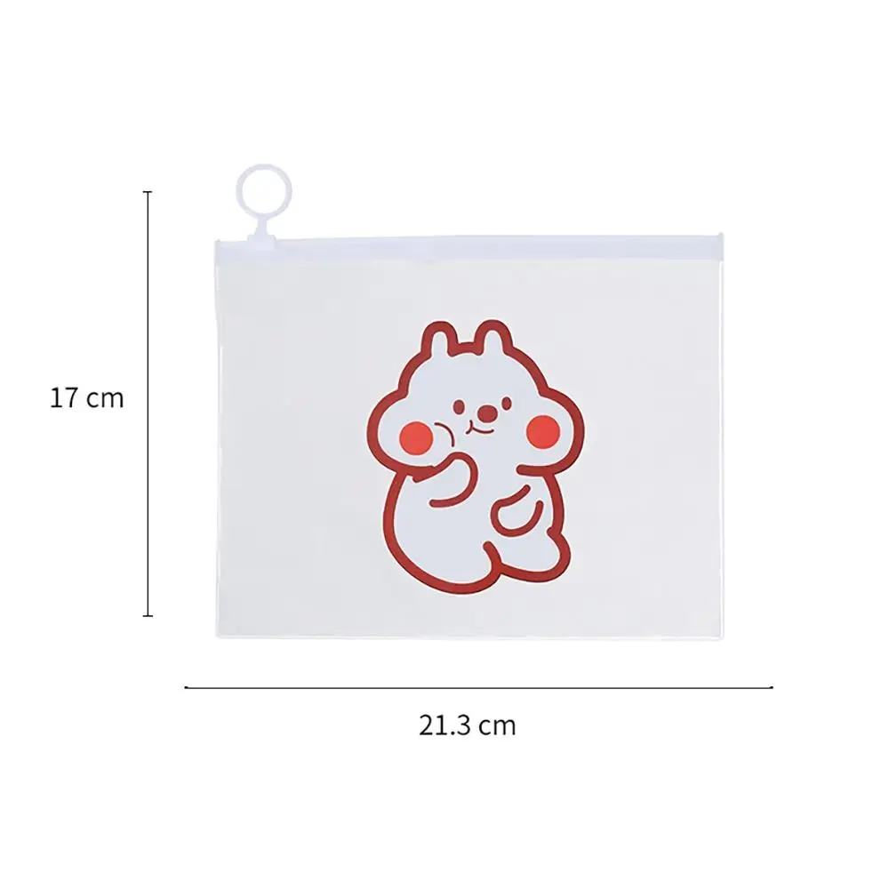 INS Waterproof Zipper Bag Plastic Large-Capacity Stationery Bag Semitransparent Pen Bag Gift