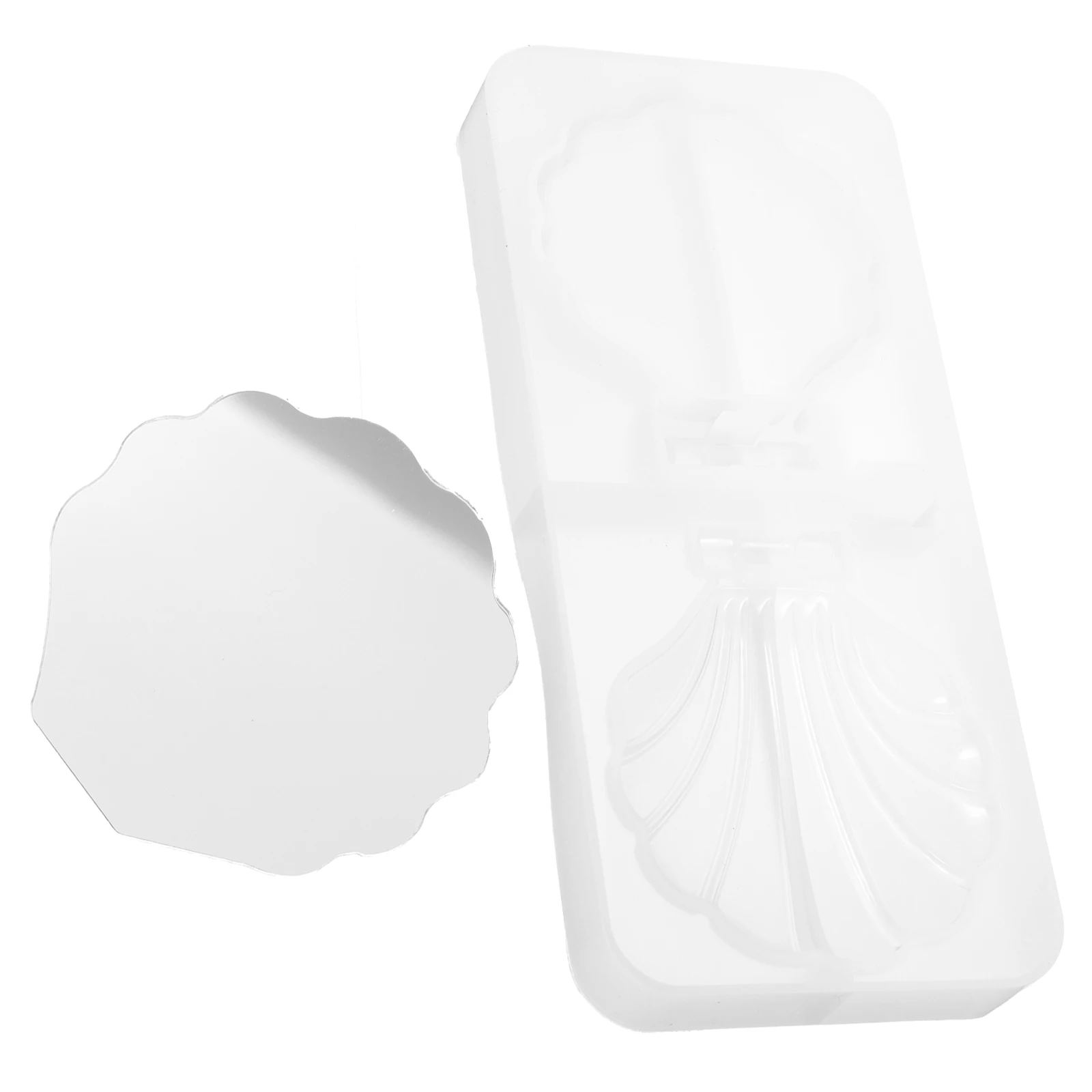 

1 set 1 Set Silicone Makeup Mirror Mold Shell Shaped Folding Diy Craft Molding Tool For Epoxy Casting Handmade Reusable Washable