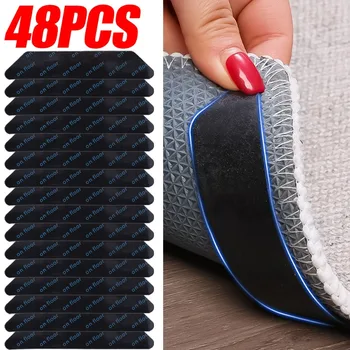 48/8 pezzi adesivi per fissaggio tappeti antiscivolo doppia faccia pad fisso riutilizzabile lavabile anti arricciatura tappeto patch tappo nastri adesivi