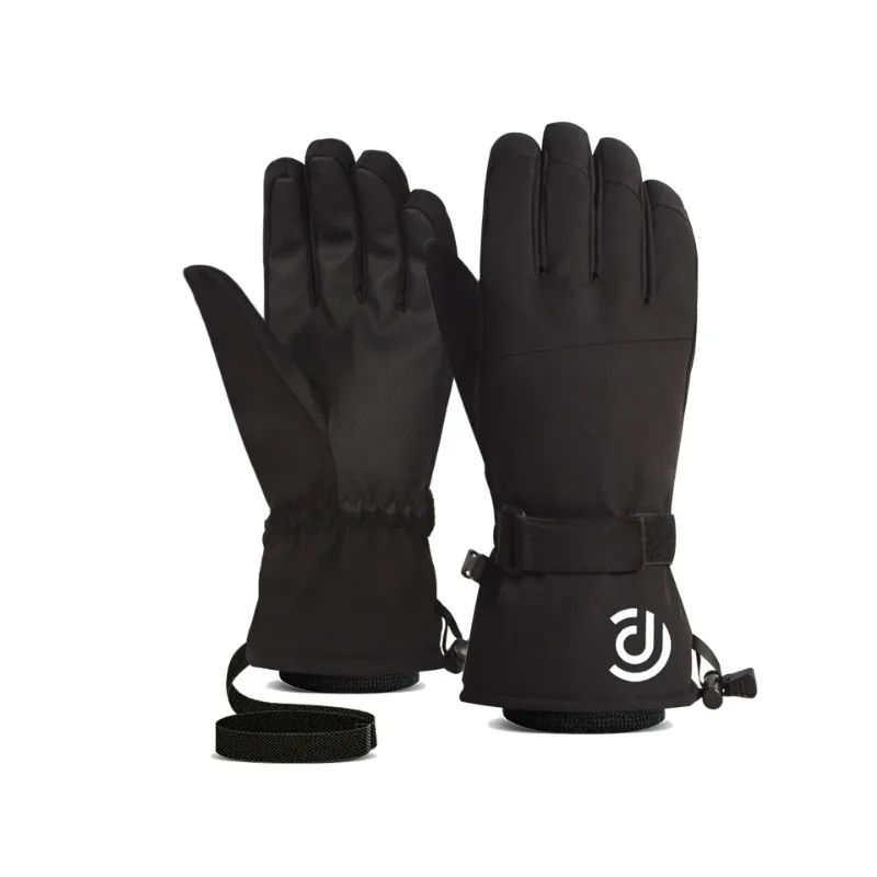 Guantes de esquí impermeables para hombre y mujer, manoplas de invierno con relleno de algodón cálido para esquí, Snowboard, ciclismo, deportes al aire libre, pantalla táctil, blanco y negro