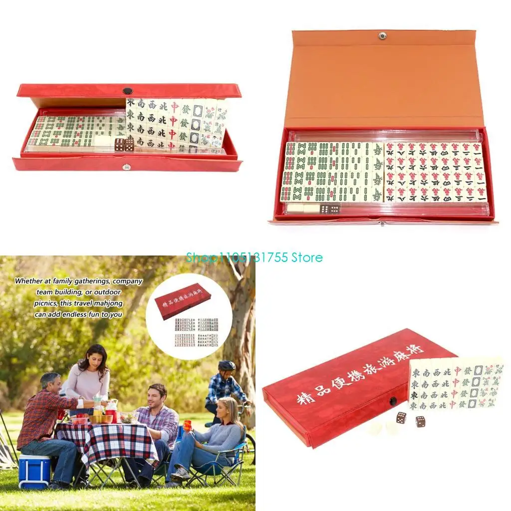 

Space Efficient Travel Mahjong Game Includes 4 Tile Guides Light Weight Tiles Compact Design For On The Goes Fun Game