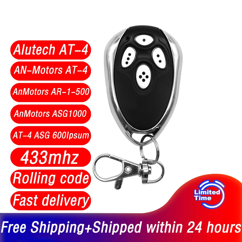 Alutech AT-4 Remote Control AR-1-500 ASG 600 AN-Motors AT-4 ASG1000 433MHz Dynamic code 4 Buttons Garage Door Opener