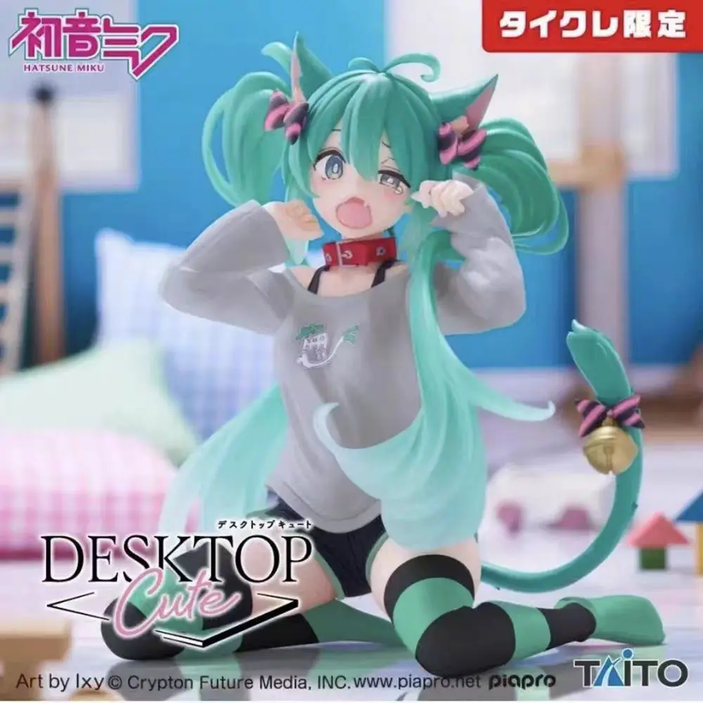 figurine-originale-taito-figurine-mignonne-de-bureau-vocaloid-hatsune-miku-t-shirt-a-oreilles-de-chat-figurine-d'anime-figurine-d'action-modele-de-jouet