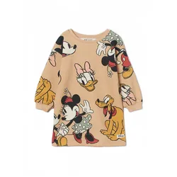 Lässige Mädchen Kleid Cartoon Druck Kinder Kleid Langarm Baumwolle Kinder Mädchen Kleid 2-6 Jahre Mädchen Kleidung