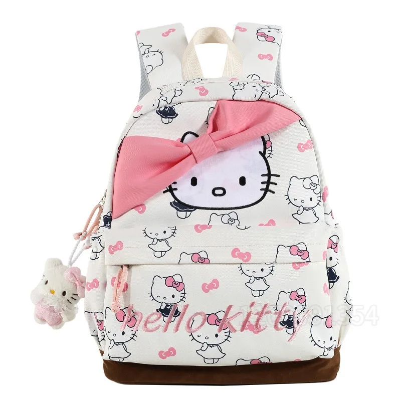 

Hello Kitty New Girl Backpack Cartoon Cute Girl School Bag Bow Fashion Light Casual Cartoon Backpack Large Capacity High Quality