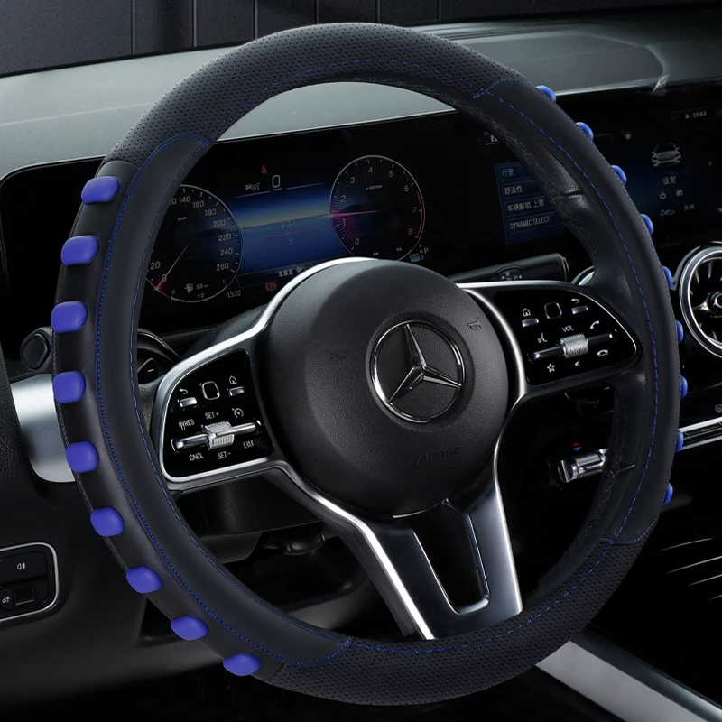 Car Steering Wheel Cover Anti Slip And Sweat Absorbing D-type Handle Cover Breathable And Versatile For All Seasons