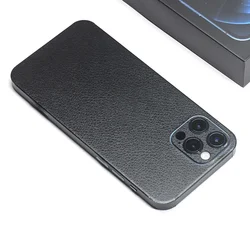 Leather Grain Skin PVC Phone Sticker For iPhone 16 Pro Max 16 Plus 15 Pro Max 15 Back+ Sides Full Cover Protector Wrap Film Skin