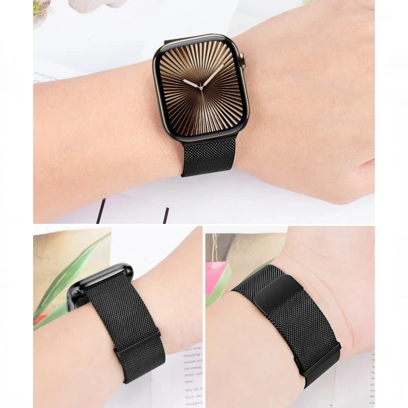Pasek Milanese do Apple Watch Band Ultra 2 9 8 7 49 mm 45 mm 41 mm Bransoletka magnetyczna Pasek do IWatch 6 5 4 SE 44 mm 40 mm