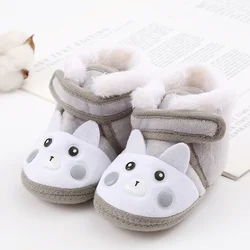 Bottes de neige en peluche mignonnes pour bébé, chaussures de dessin animé pour nouveau-né, chaussons chauds pour tout-petits, premiers marcheurs pour bébé, chaussures CPull pour garçon et fille, hiver