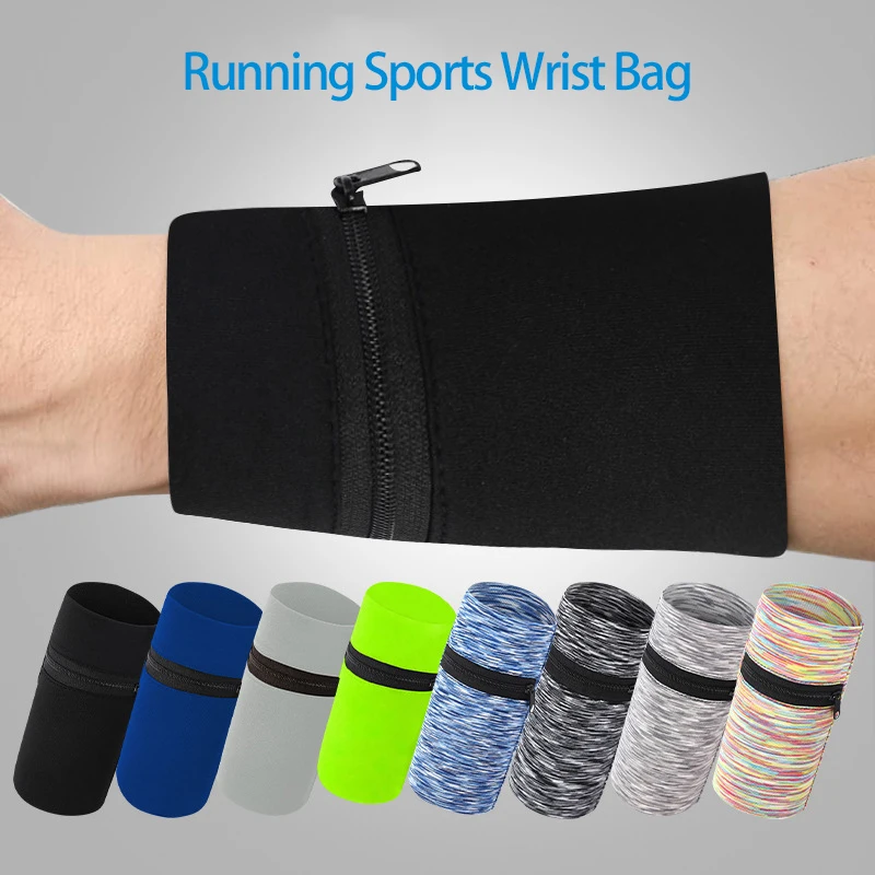 

Sports Wrist Bag Outdoor Running Fitness Spring Summer Arm Pocket Breathable Zipper Quick Drying Ice Silk Men Women Wristlet